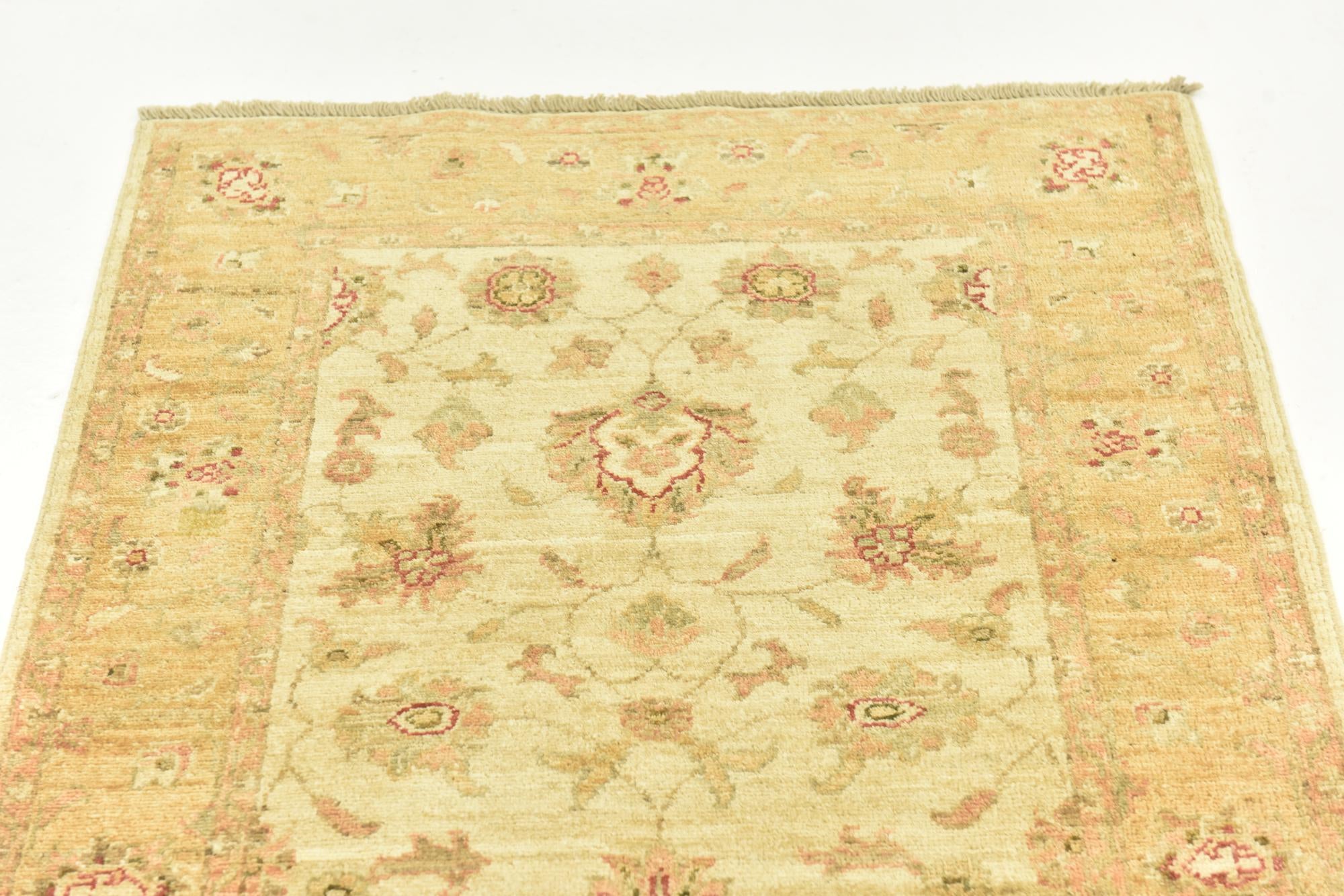 2' 10 x 9' 9 Hand Knotted Peshawar Ziegler Runner Rug