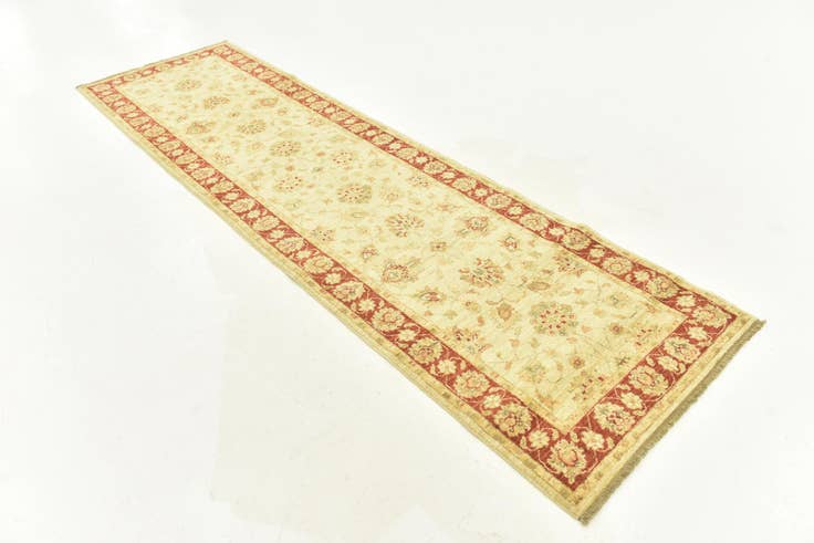 Detail image of 2' 8 x 9' 6 Hand Knotted Peshawar Ziegler Runner Rug