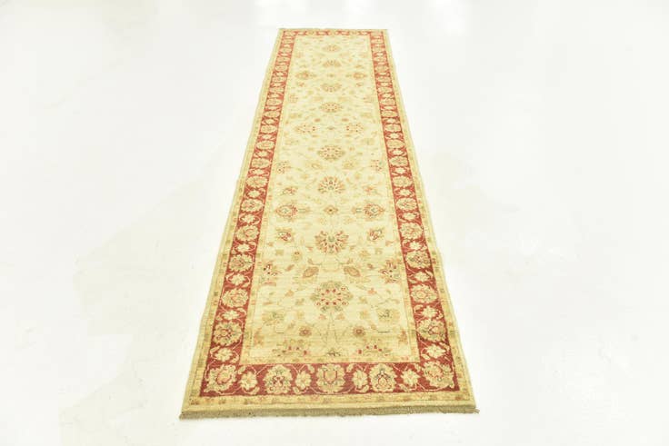 Detail image of 2' 8 x 9' 6 Hand Knotted Peshawar Ziegler Runner Rug
