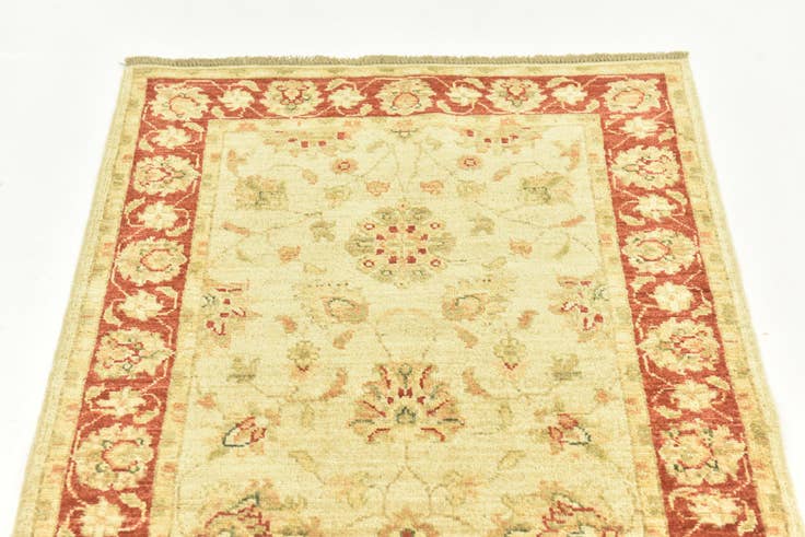 Detail image of 2' 8 x 9' 6 Hand Knotted Peshawar Ziegler Runner Rug