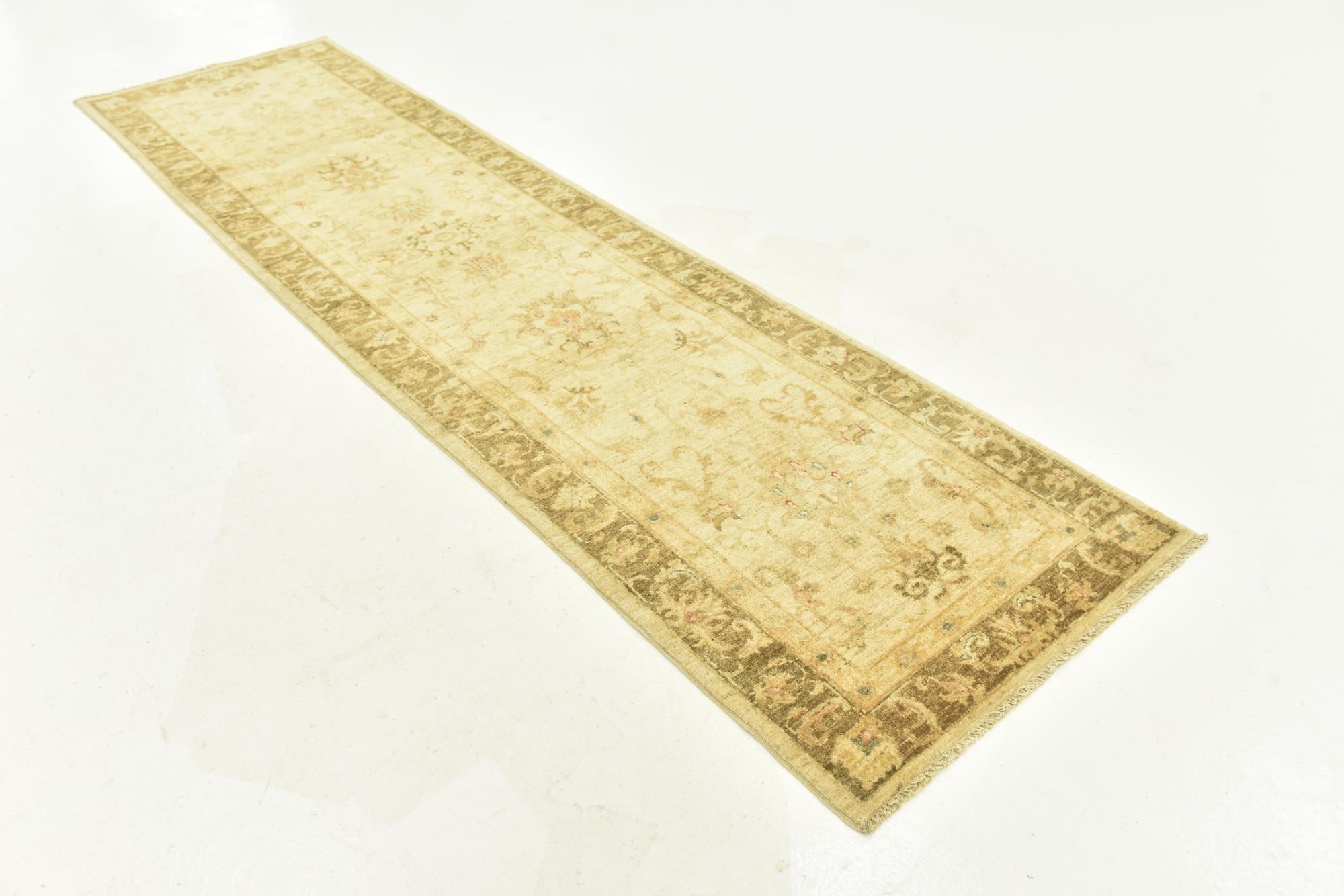 2' 6 x 9' 9 Hand Knotted Peshawar Ziegler Runner Rug