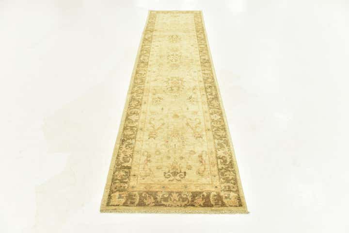 2' 6 x 9' 9 Hand Knotted Peshawar Ziegler Runner Rug