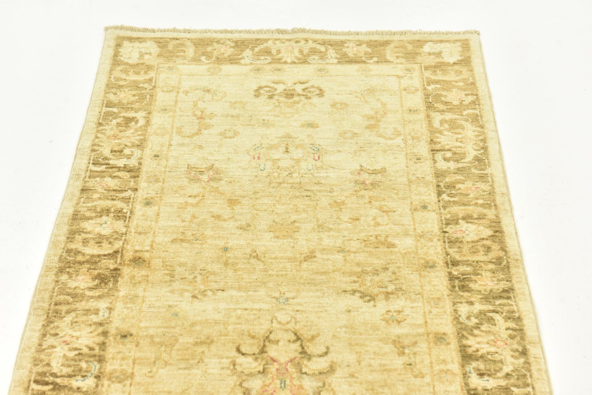 2' 6 x 9' 9 Hand Knotted Peshawar Ziegler Runner Rug