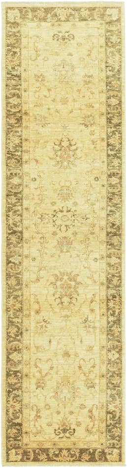 Detail image of 2' 6 x 9' 9 Hand Knotted Peshawar Ziegler Runner Rug