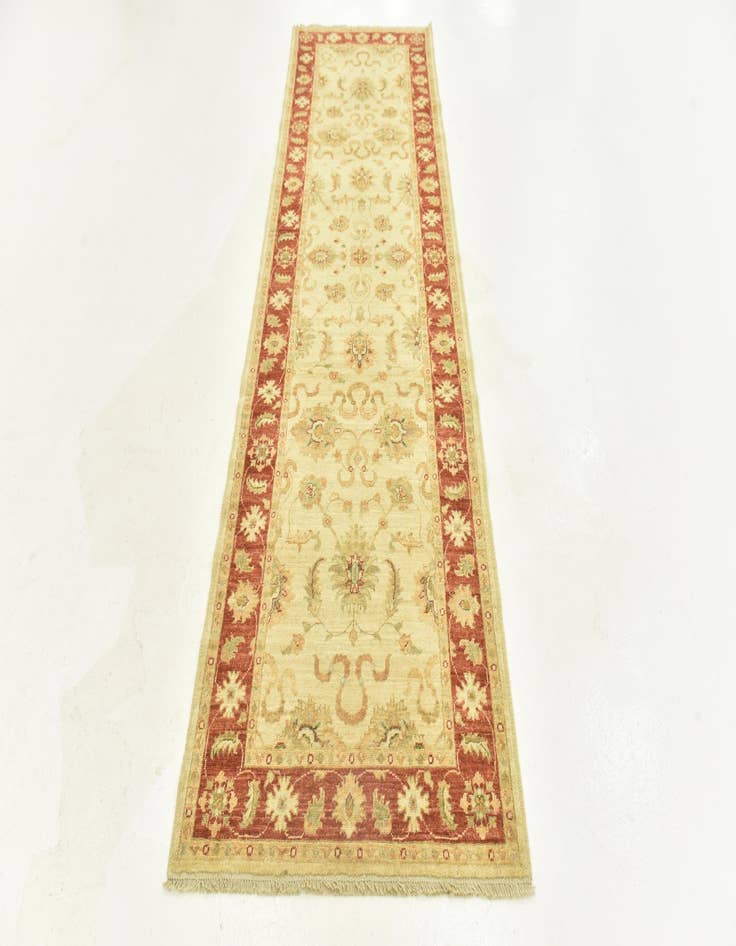 Detail image of 3' x 9' 7  Hand Knotted Peshawar Ziegler Runner Rug