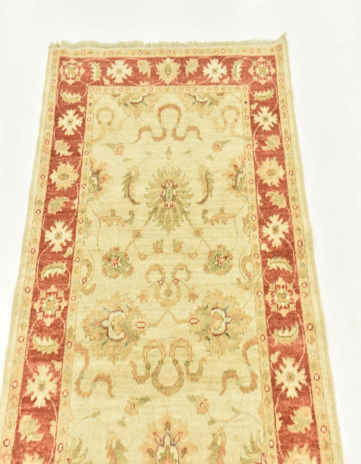 Detail image of 3' x 9' 7  Hand Knotted Peshawar Ziegler Runner Rug