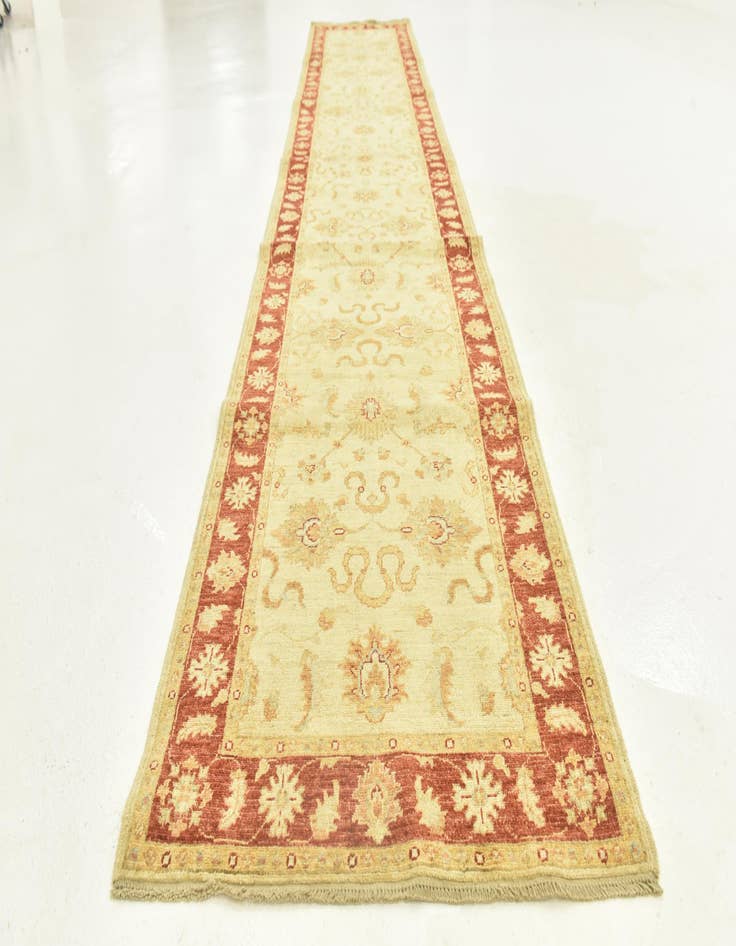 Detail image of 3' 1 x 16' 3 Hand Knotted Peshawar Ziegler Runner Rug