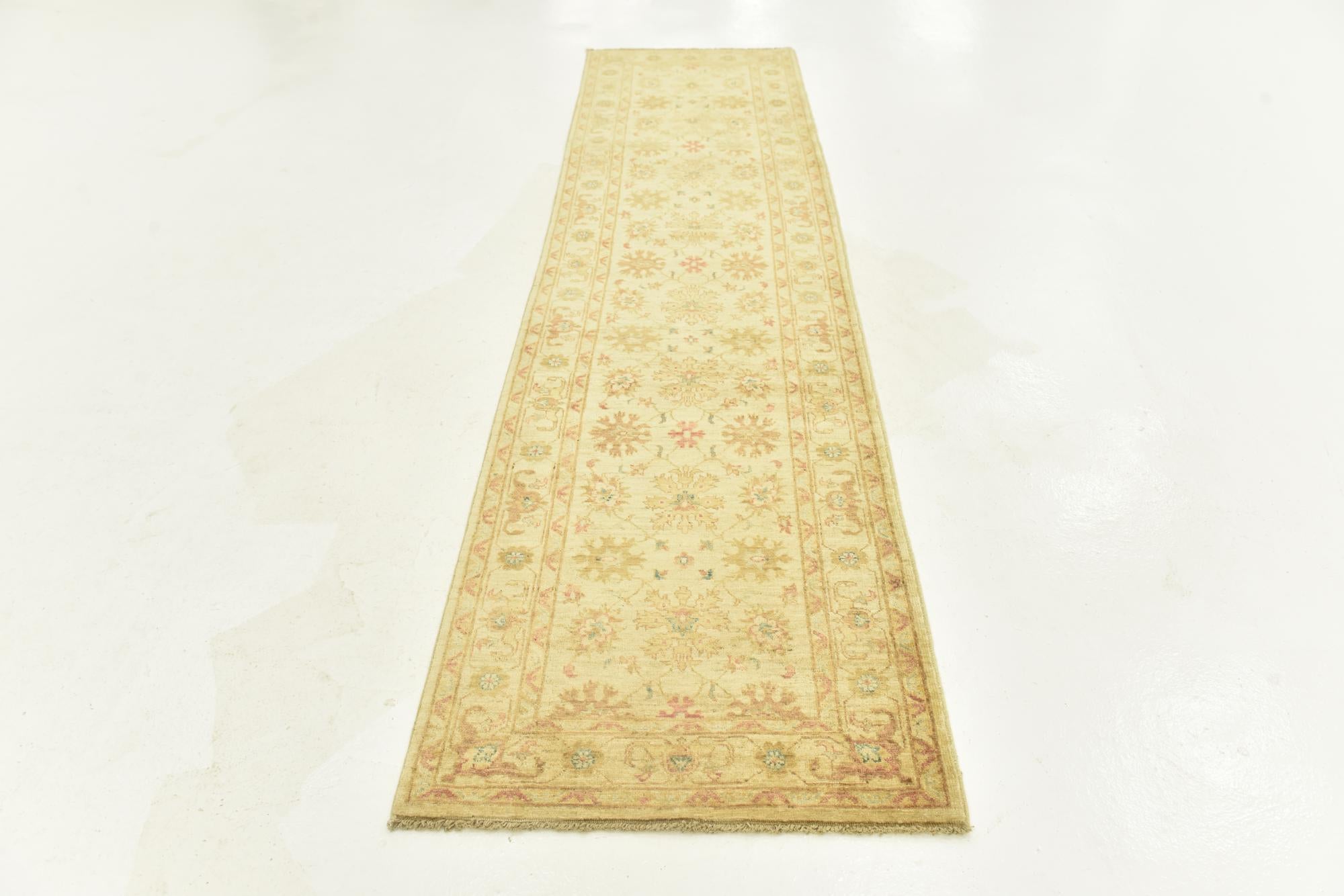 2' 6 x 9' 10 Hand Knotted Peshawar Ziegler Runner Rug