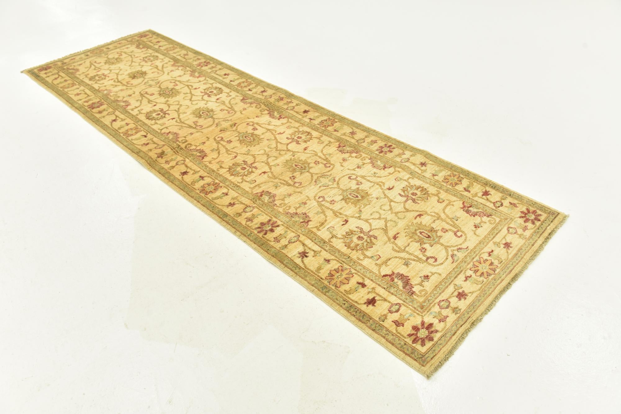 3' x 9' 5 Hand Knotted Peshawar Ziegler Runner Rug