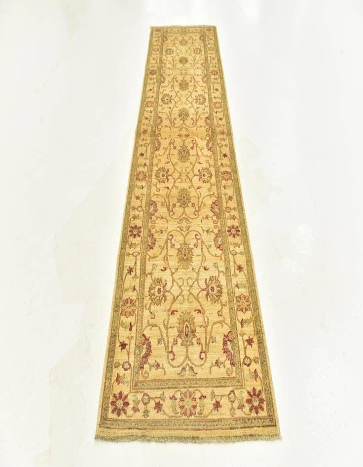 Detail image of 3' x 9' 5  Hand Knotted Peshawar Ziegler Runner Rug