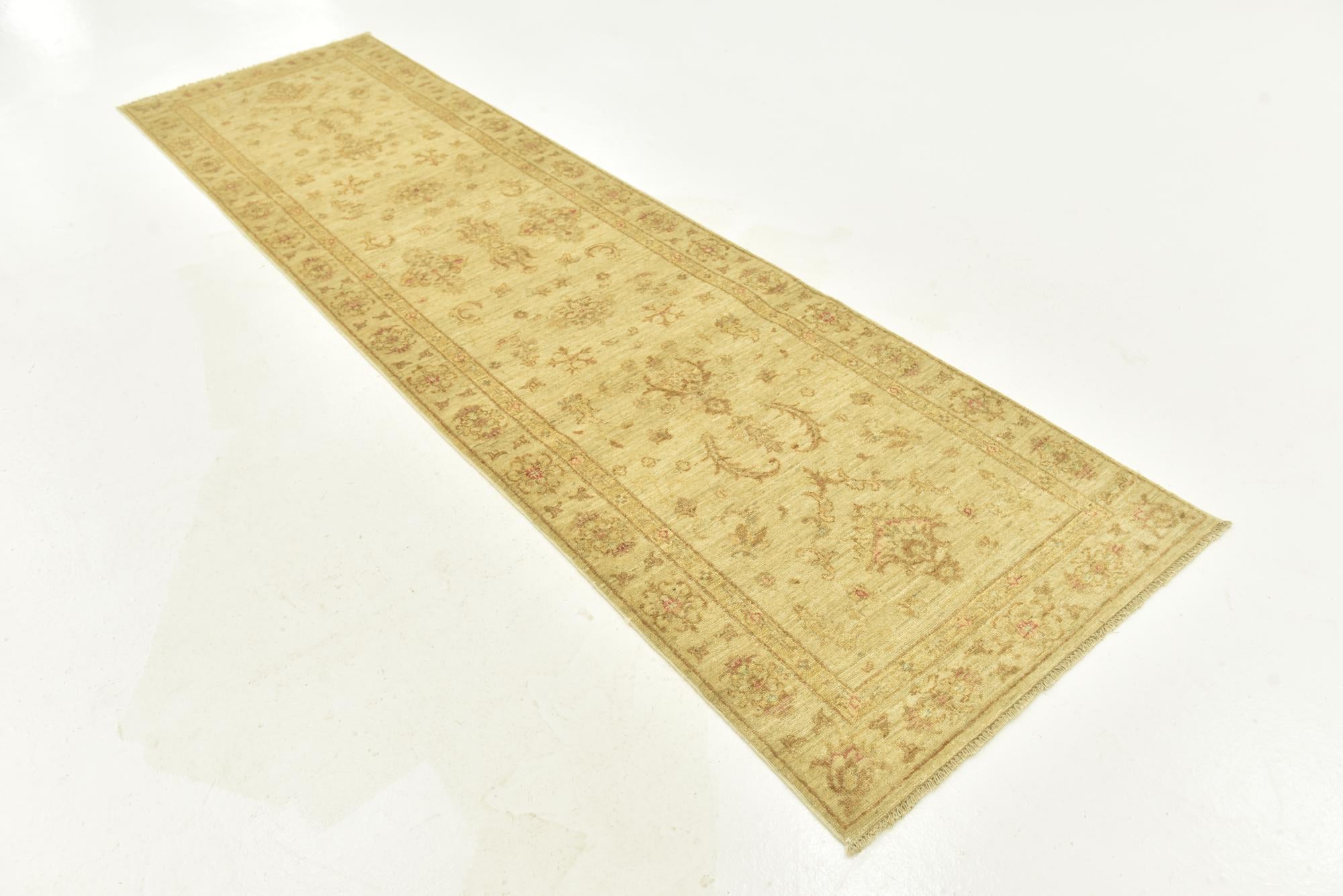 2' 8 x 9' 7 Hand Knotted Peshawar Ziegler Runner Rug