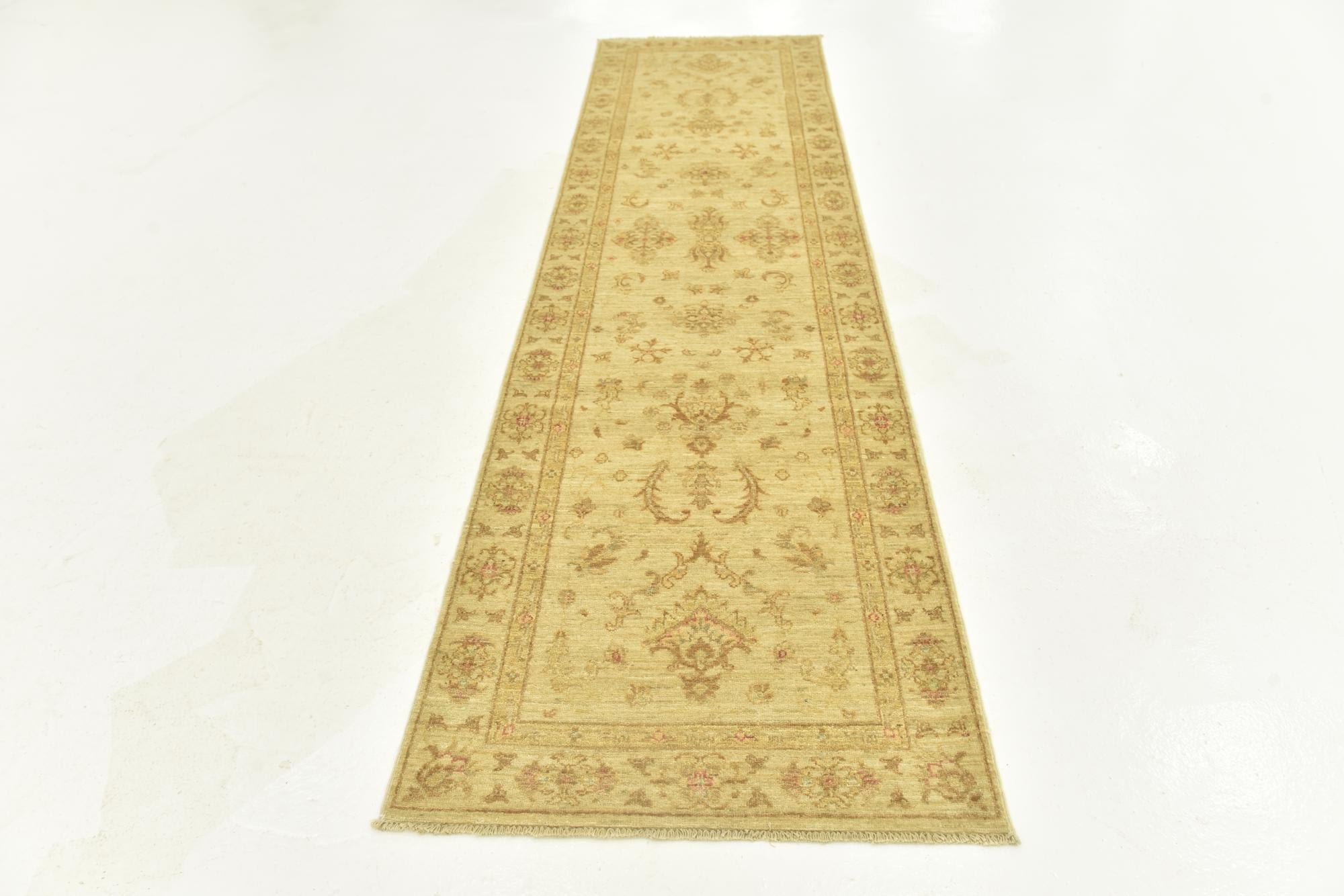 2' 8 x 9' 7 Hand Knotted Peshawar Ziegler Runner Rug
