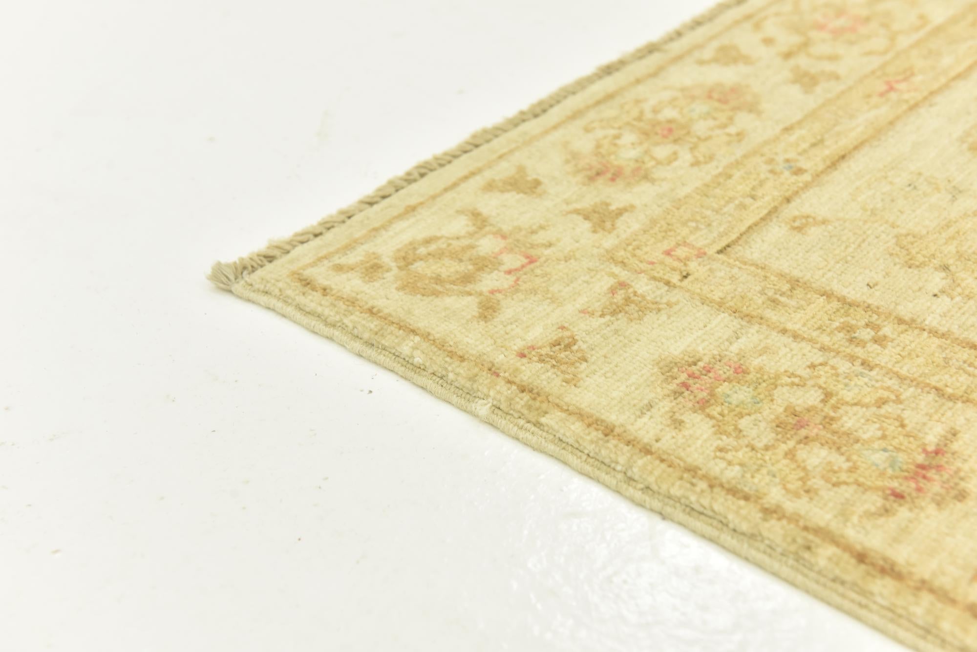 2' 8 x 9' 7 Hand Knotted Peshawar Ziegler Runner Rug
