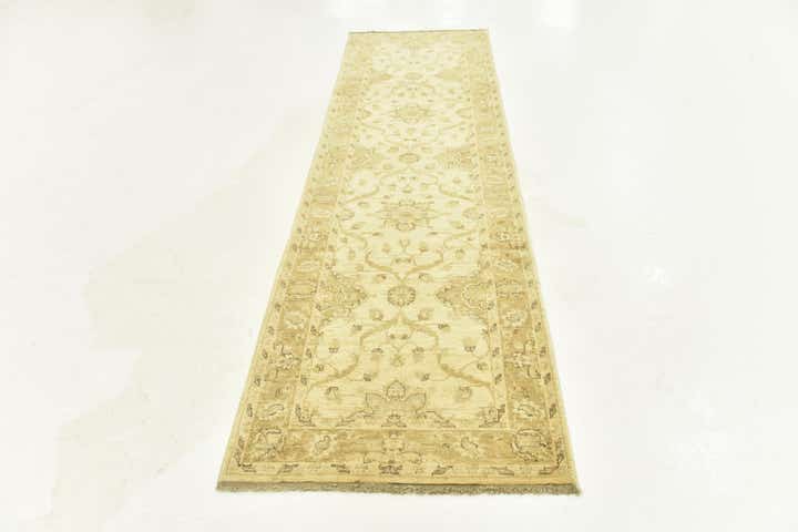 2' 8 x 9' 3 Hand Knotted Peshawar Ziegler Runner Rug