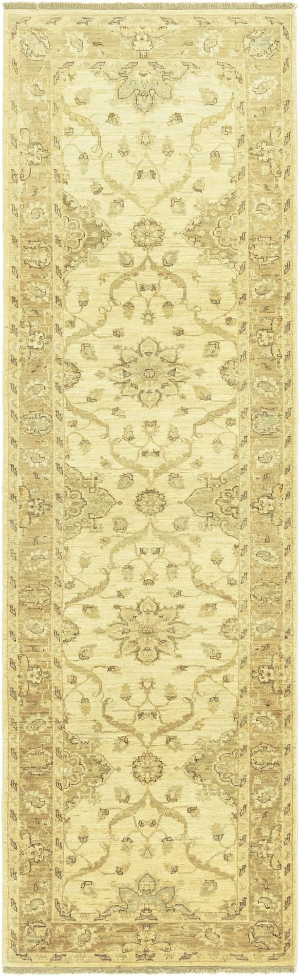 2' 8 x 9' 3 Hand Knotted Peshawar Ziegler Runner Rug