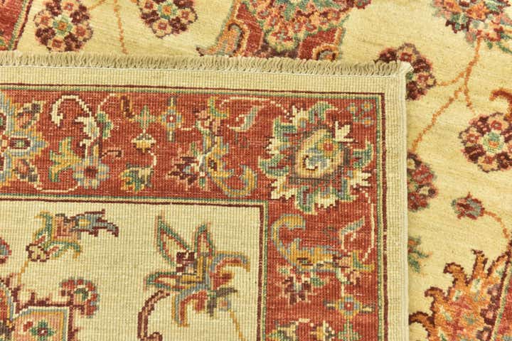2' 8 x 9' 9 Hand Knotted Peshawar Ziegler Runner Rug
