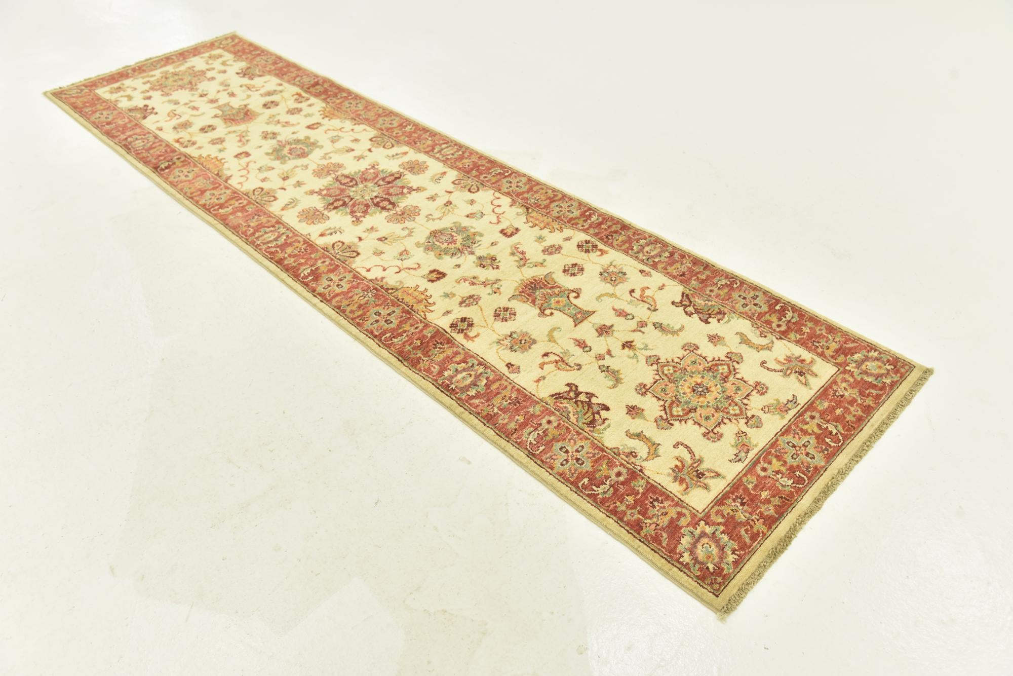 2' 8 x 9' 9 Hand Knotted Peshawar Ziegler Runner Rug