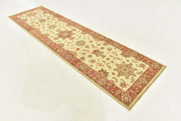 2' 8 x 9' 9 Hand Knotted Peshawar Ziegler Runner Rug