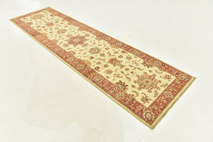 Detail image of 2' 8 x 9' 9 Hand Knotted Peshawar Ziegler Runner Rug