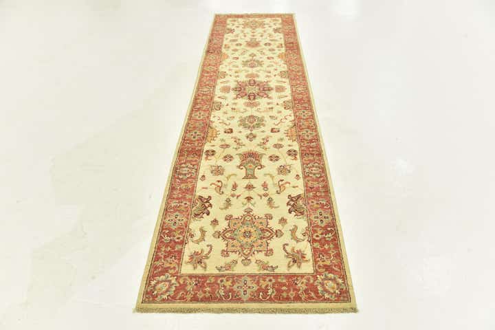 2' 8 x 9' 9 Hand Knotted Peshawar Ziegler Runner Rug