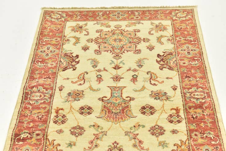 Detail image of 2' 8 x 9' 9 Hand Knotted Peshawar Ziegler Runner Rug