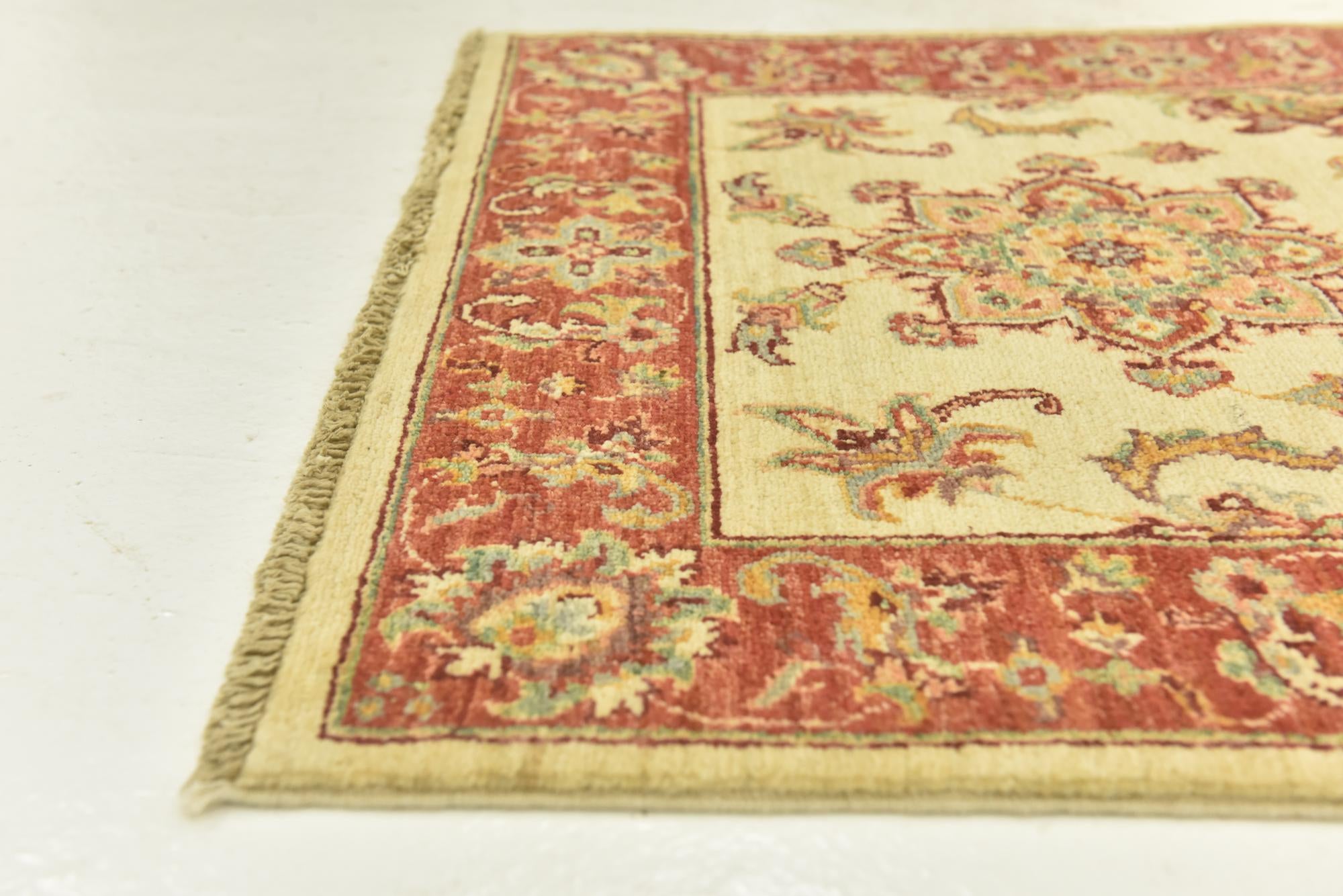 2' 8 x 9' 9 Hand Knotted Peshawar Ziegler Runner Rug