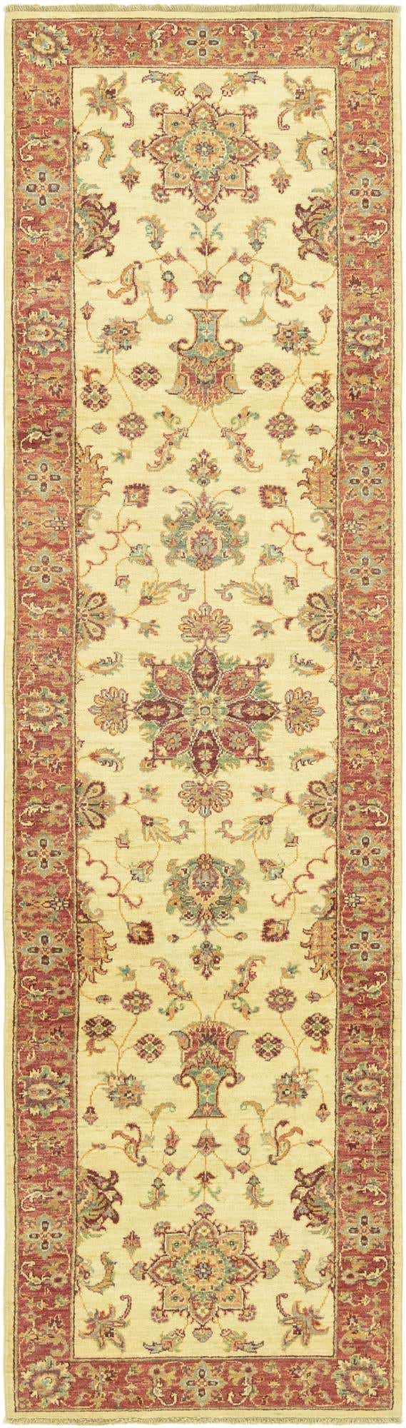 2' 8 x 9' 9 Hand Knotted Peshawar Ziegler Runner Rug