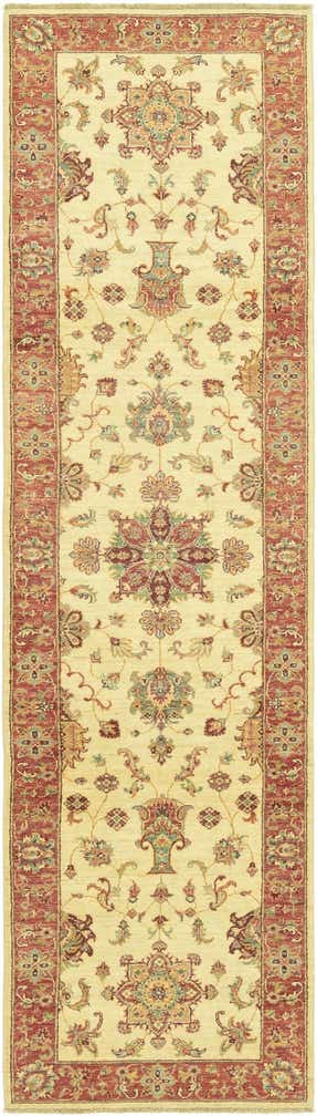 2' 8 x 9' 9 Hand Knotted Peshawar Ziegler Runner Rug
