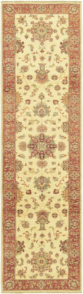 Detail image of 2' 8 x 9' 9 Hand Knotted Peshawar Ziegler Runner Rug
