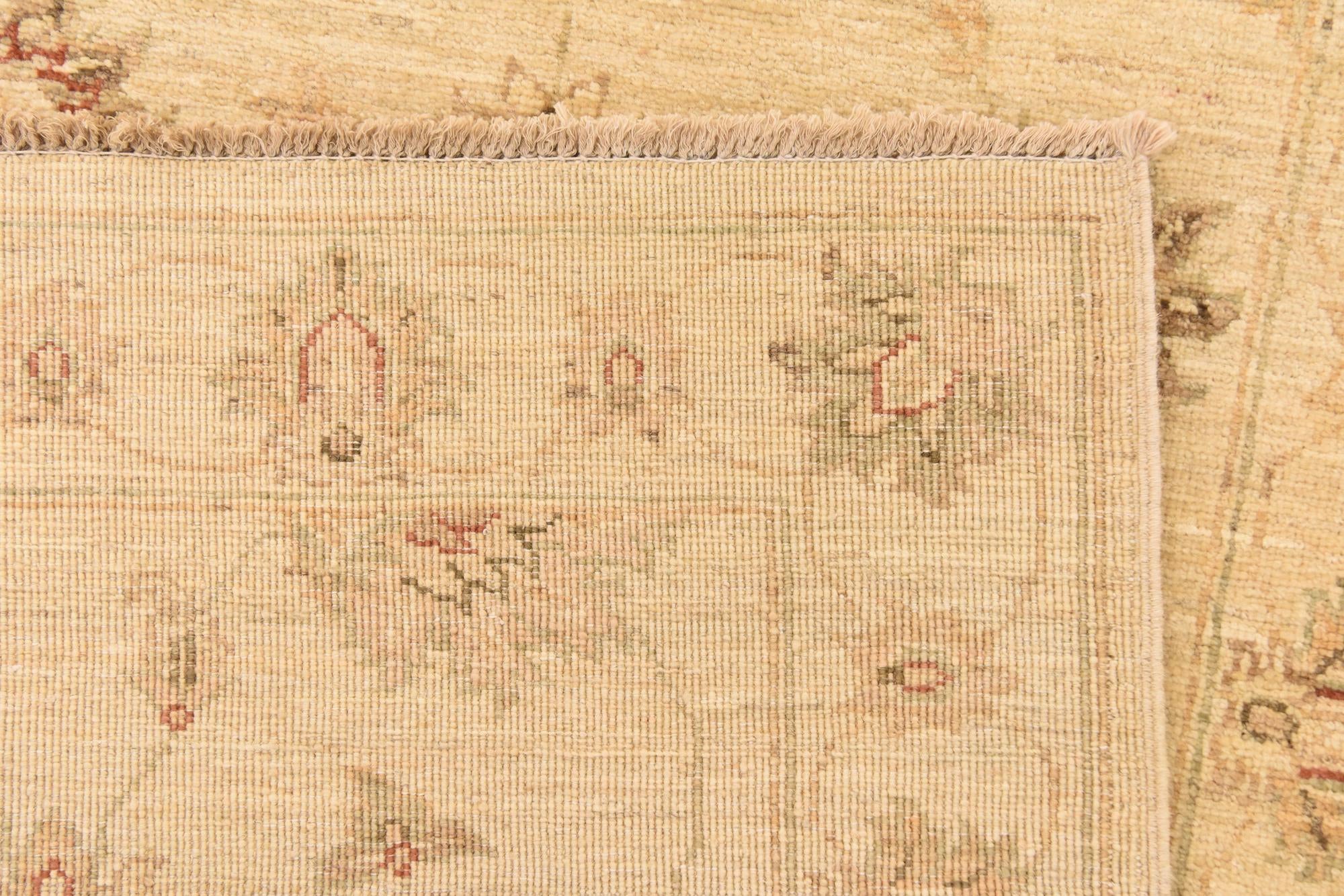 2' 8 x 9' 9 Hand Knotted Peshawar Ziegler Runner Rug