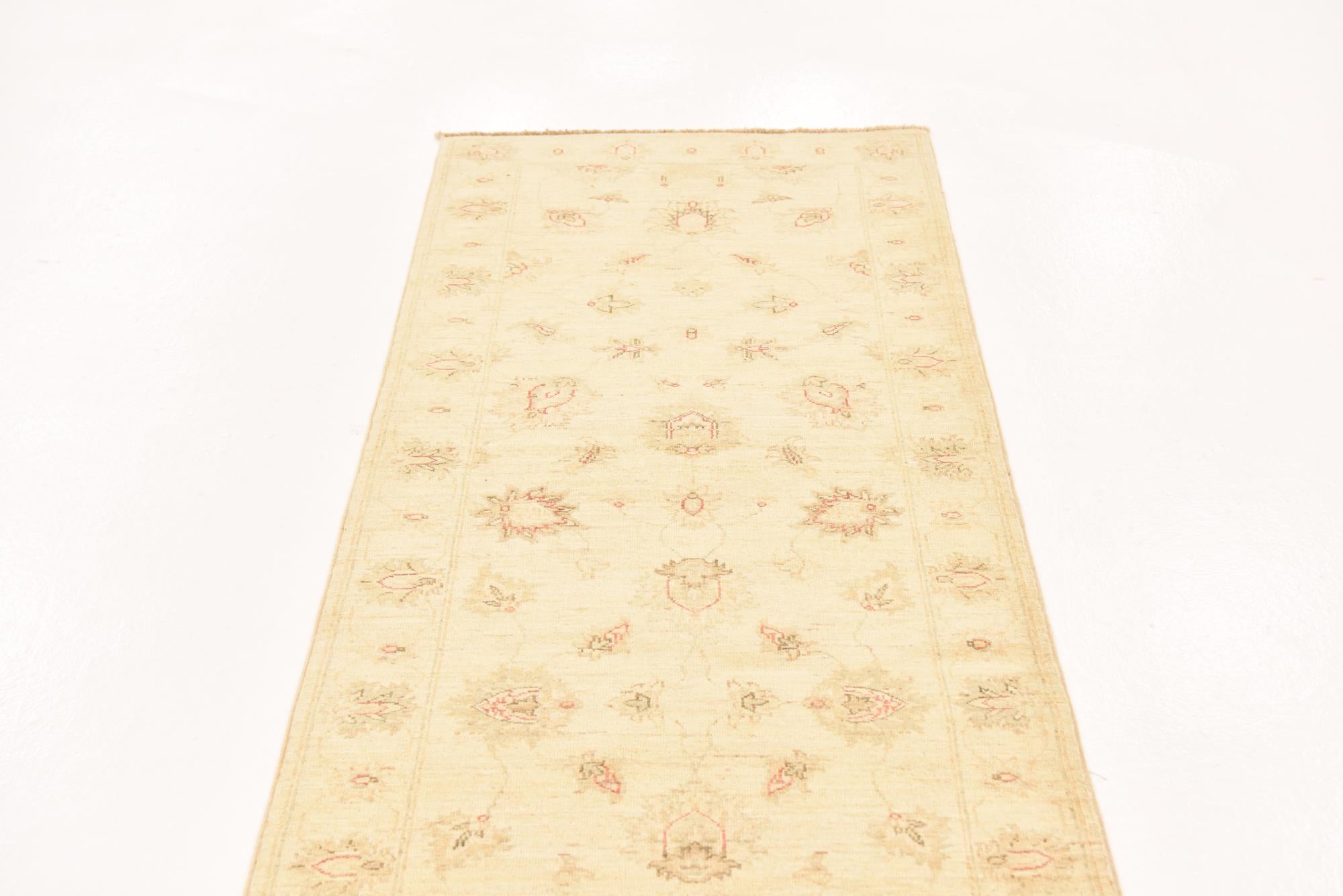 2' 8 x 9' 9 Hand Knotted Peshawar Ziegler Runner Rug