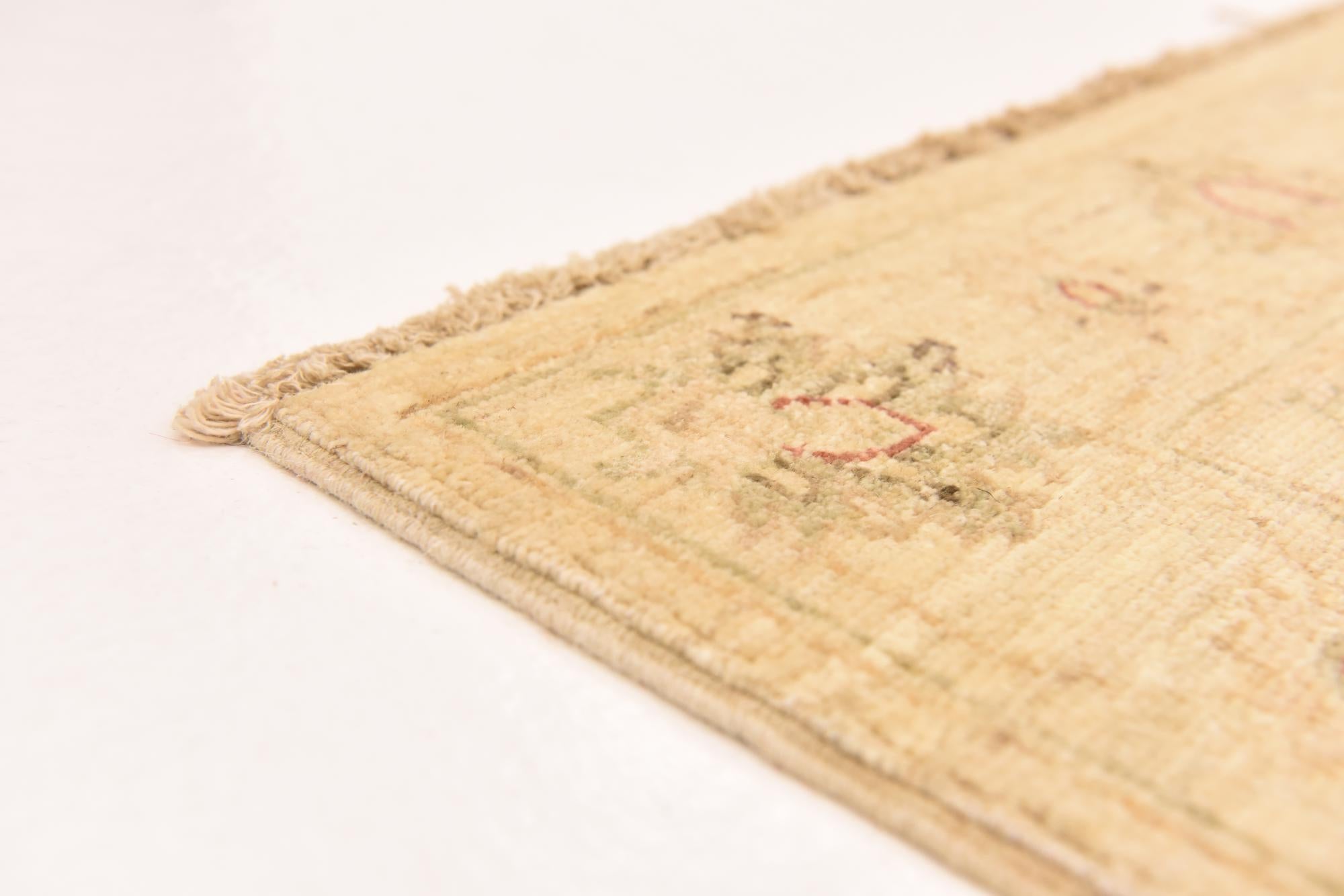 2' 8 x 9' 9 Hand Knotted Peshawar Ziegler Runner Rug