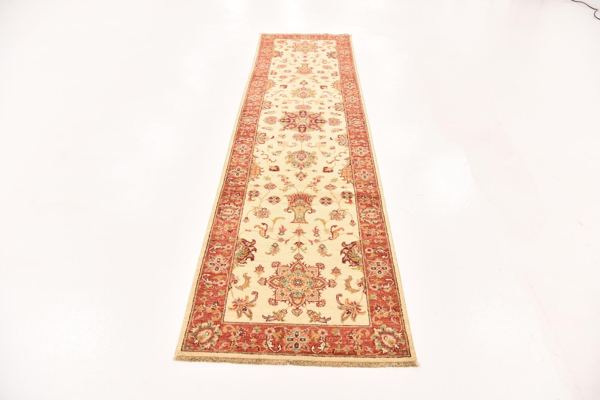 2' 8 x 9' 10 Hand Knotted Peshawar Ziegler Runner Rug