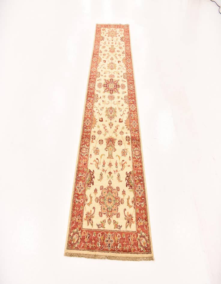 Detail image of 2' 8 x 9' 10 Hand Knotted Peshawar Ziegler Runner Rug