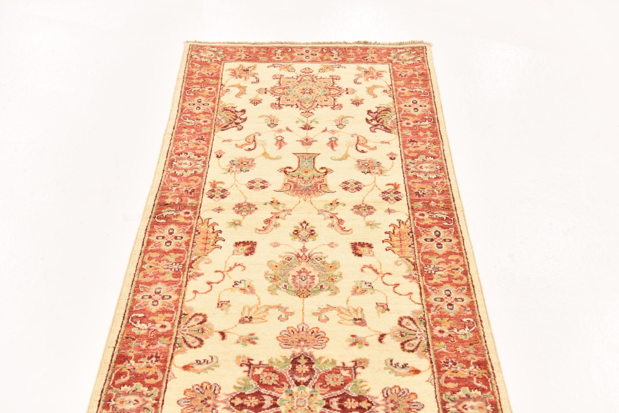 2' 8 x 9' 10 Hand Knotted Peshawar Ziegler Runner Rug