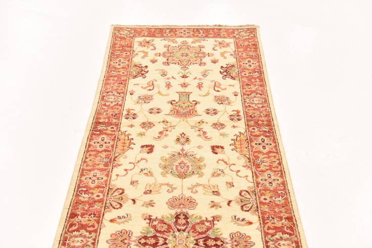 Detail image of 2' 8 x 9' 10 Hand Knotted Peshawar Ziegler Runner Rug