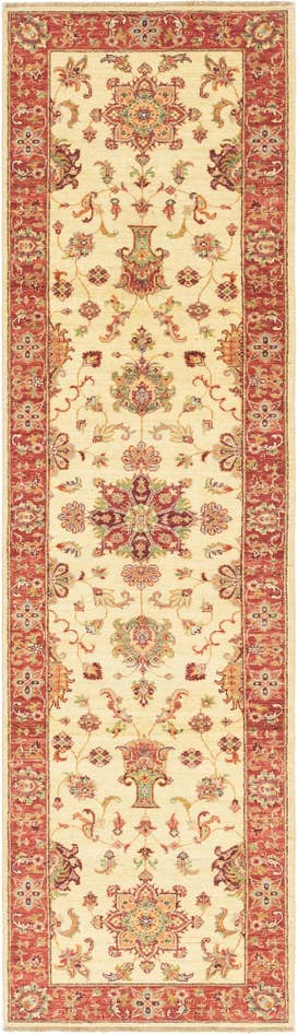 Detail image of 2' 8 x 9' 10 Hand Knotted Peshawar Ziegler Runner Rug