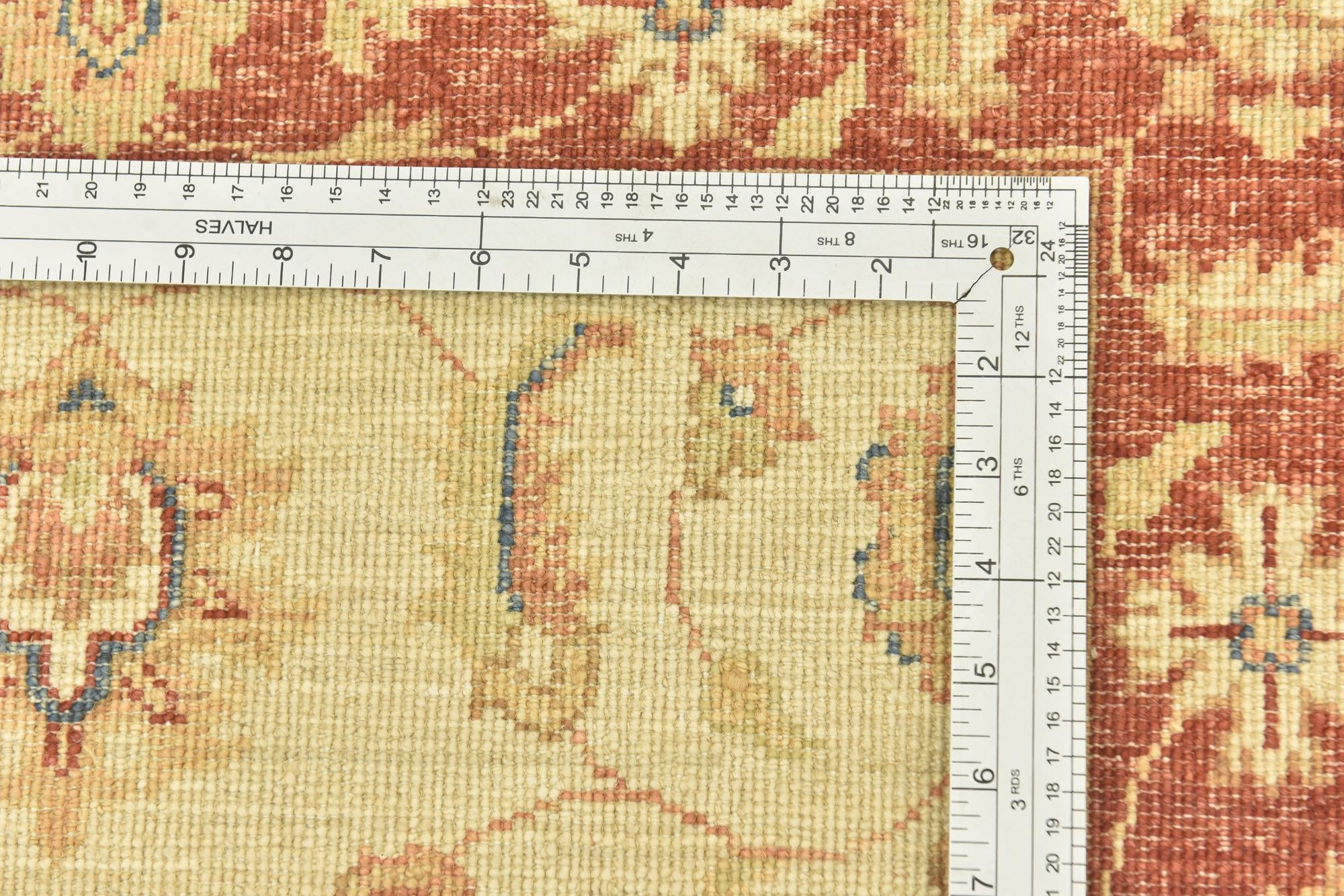 2' 6 x 6' 6 Hand Knotted Peshawar Ziegler Runner Rug