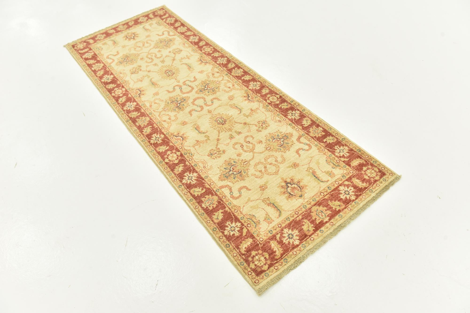 2' 6 x 6' 6 Hand Knotted Peshawar Ziegler Runner Rug