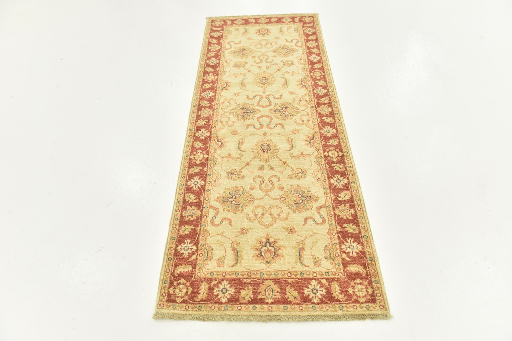 2' 6 x 6' 6 Hand Knotted Peshawar Ziegler Runner Rug