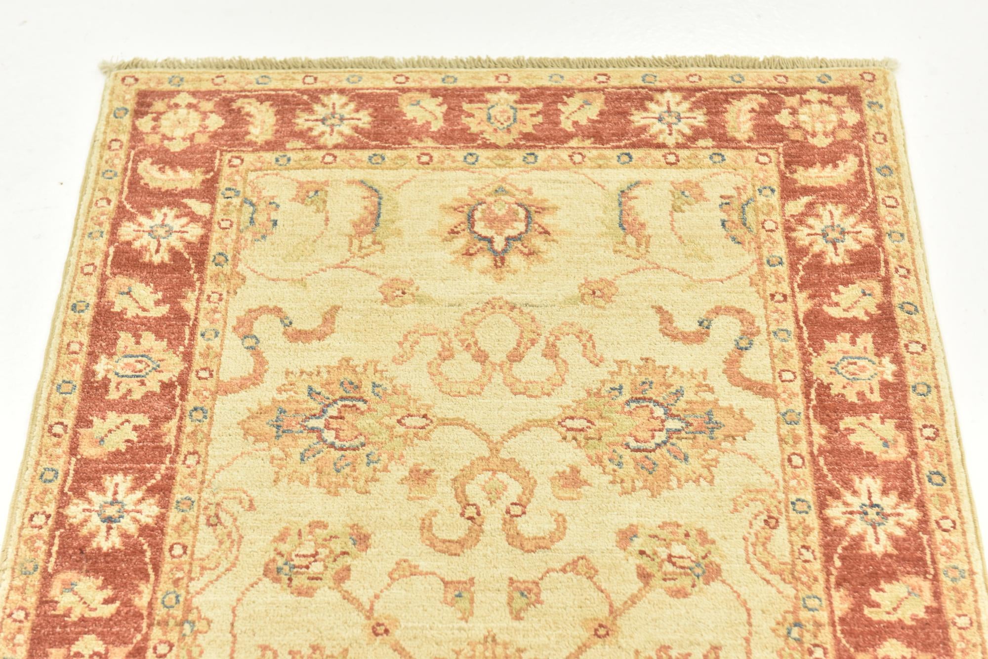 2' 6 x 6' 6 Hand Knotted Peshawar Ziegler Runner Rug