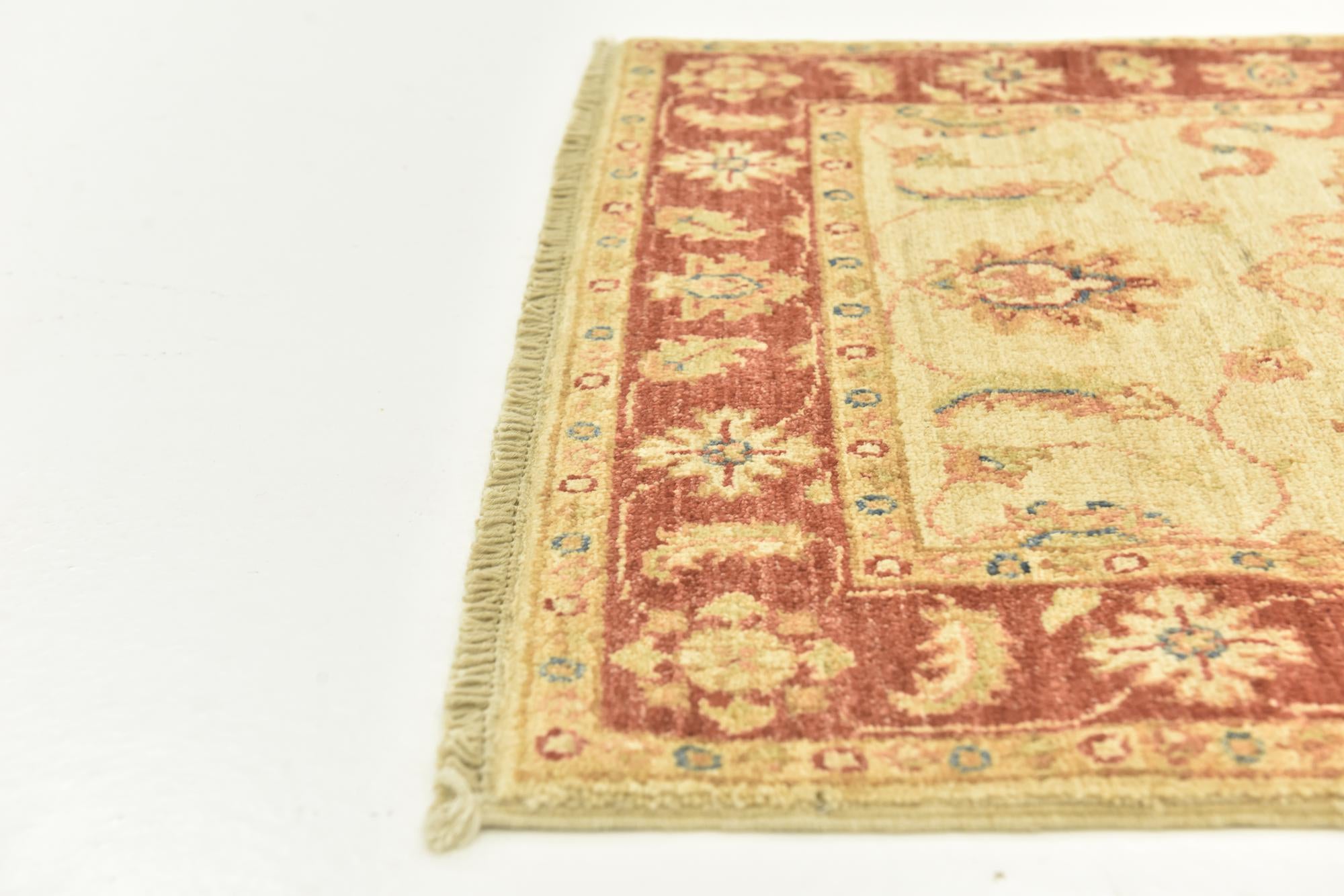2' 6 x 6' 6 Hand Knotted Peshawar Ziegler Runner Rug