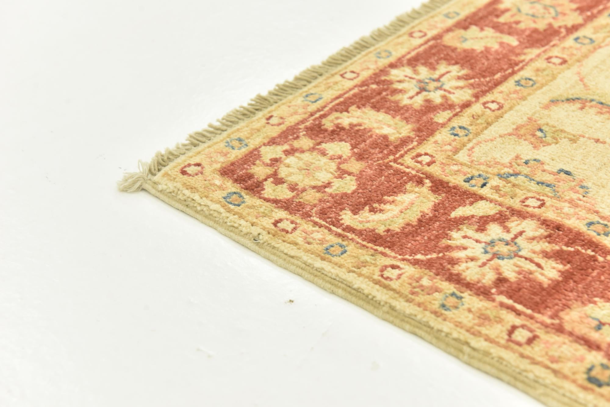 2' 6 x 6' 6 Hand Knotted Peshawar Ziegler Runner Rug
