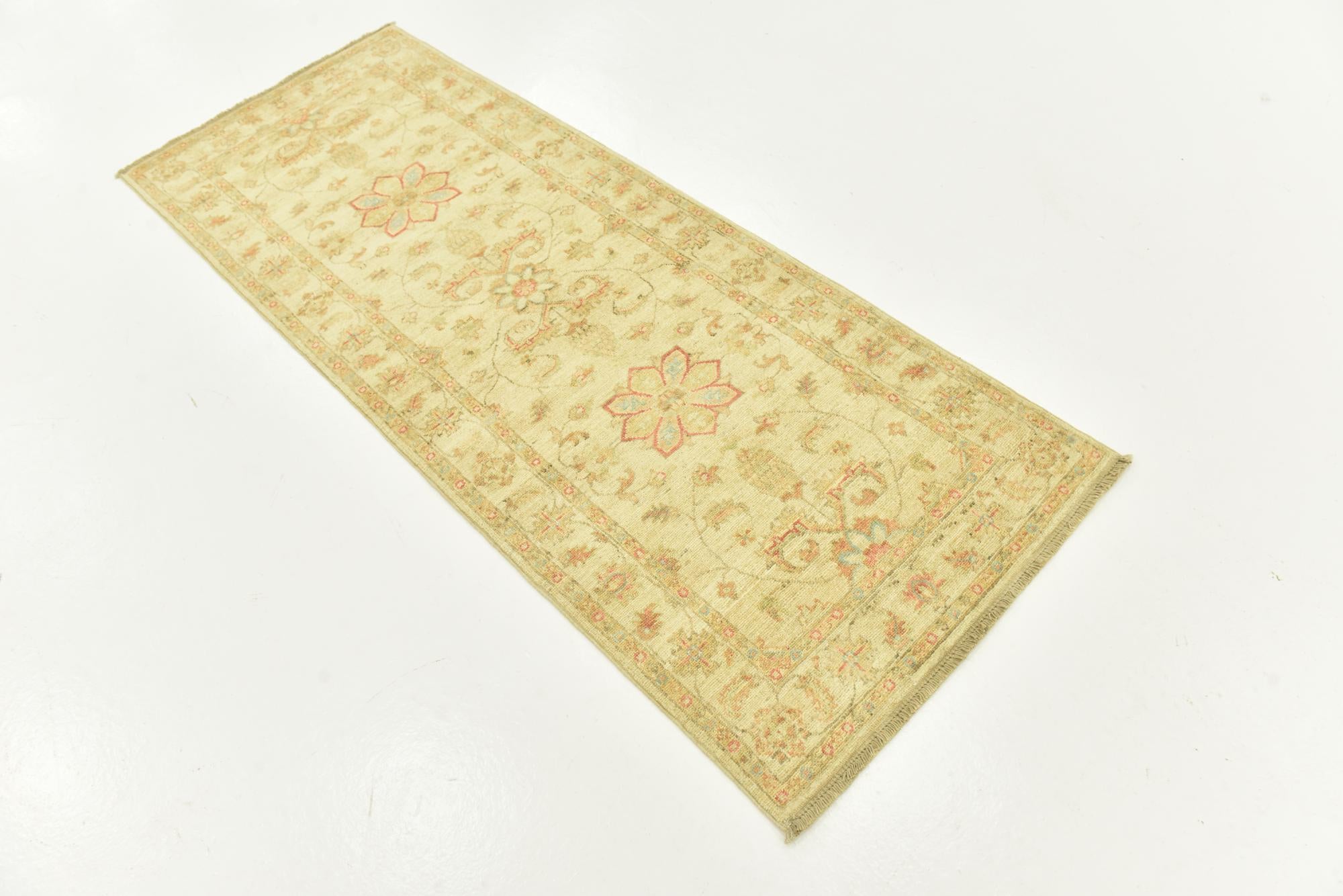 2' 6 x 6' 5 Hand Knotted Peshawar Ziegler Runner Rug