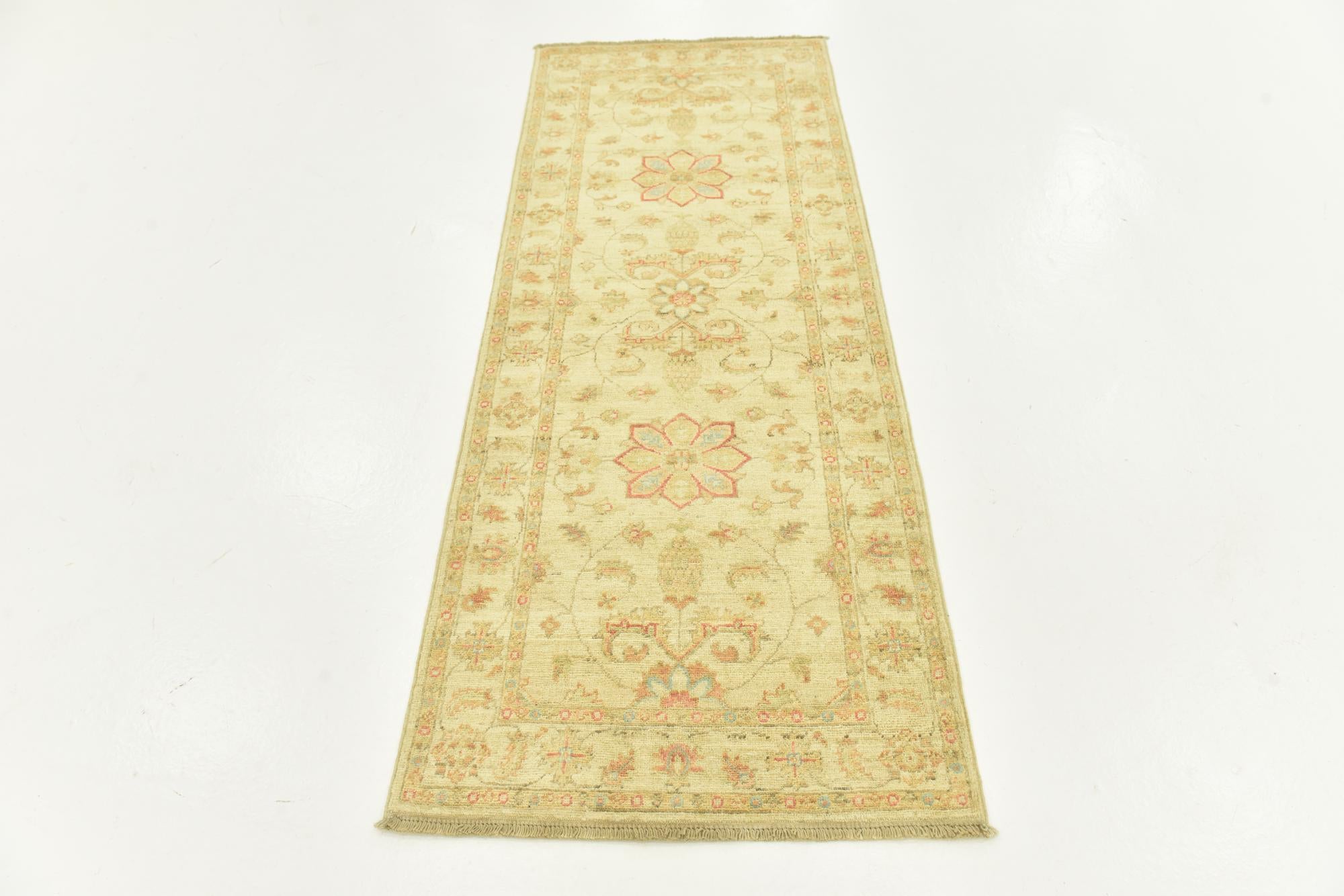 2' 6 x 6' 5 Hand Knotted Peshawar Ziegler Runner Rug