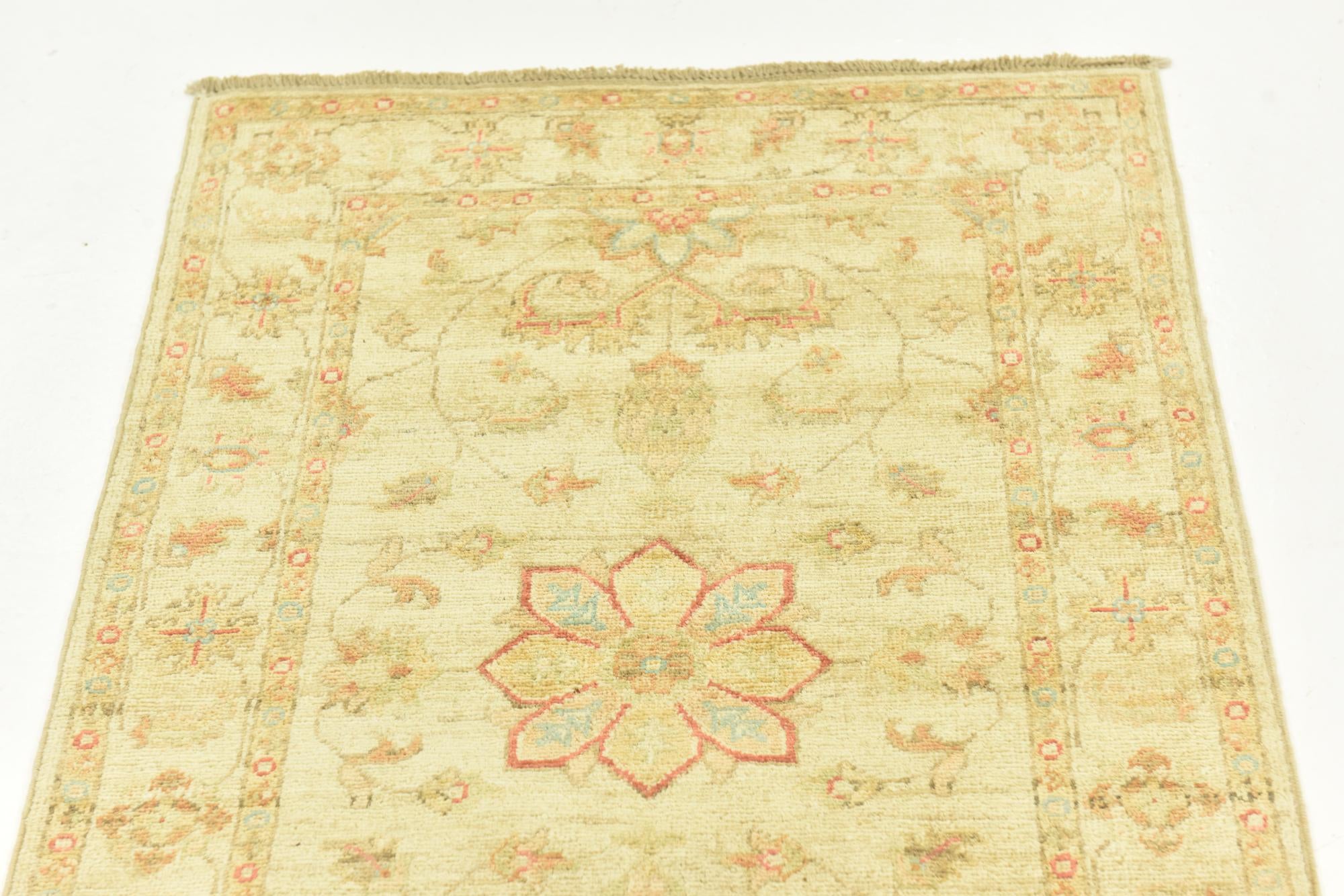 2' 6 x 6' 5 Hand Knotted Peshawar Ziegler Runner Rug