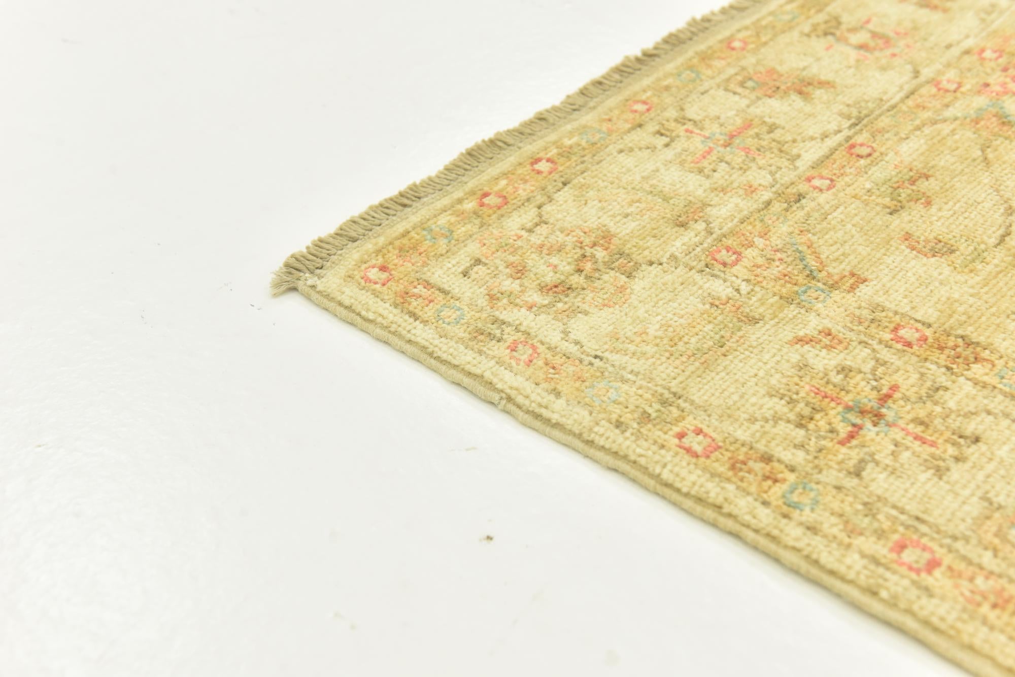 2' 6 x 6' 5 Hand Knotted Peshawar Ziegler Runner Rug