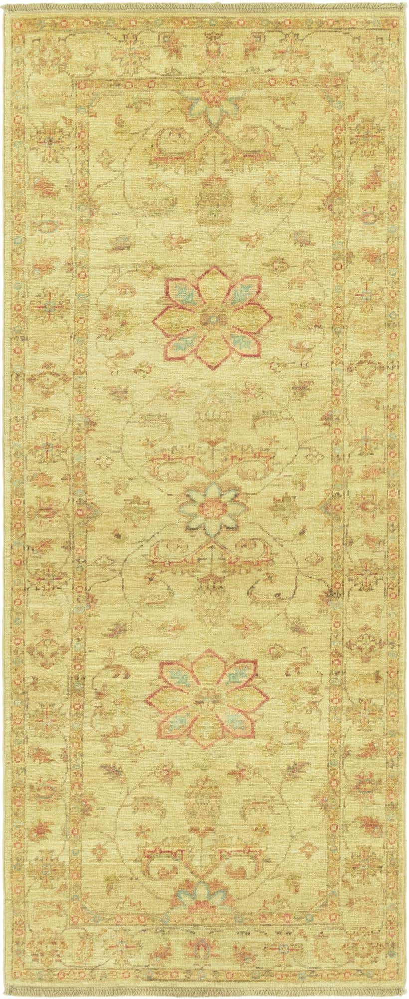 2' 6 x 6' 5 Hand Knotted Peshawar Ziegler Runner Rug