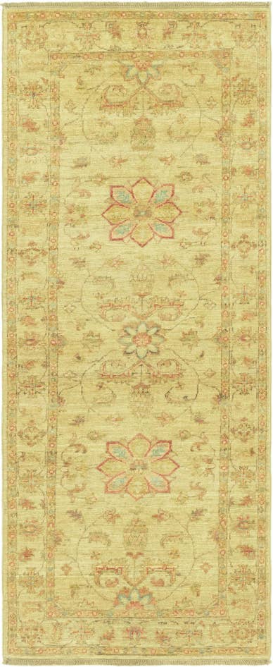 Detail image of 2' 6 x 6' 5 Hand Knotted Peshawar Ziegler Runner Rug