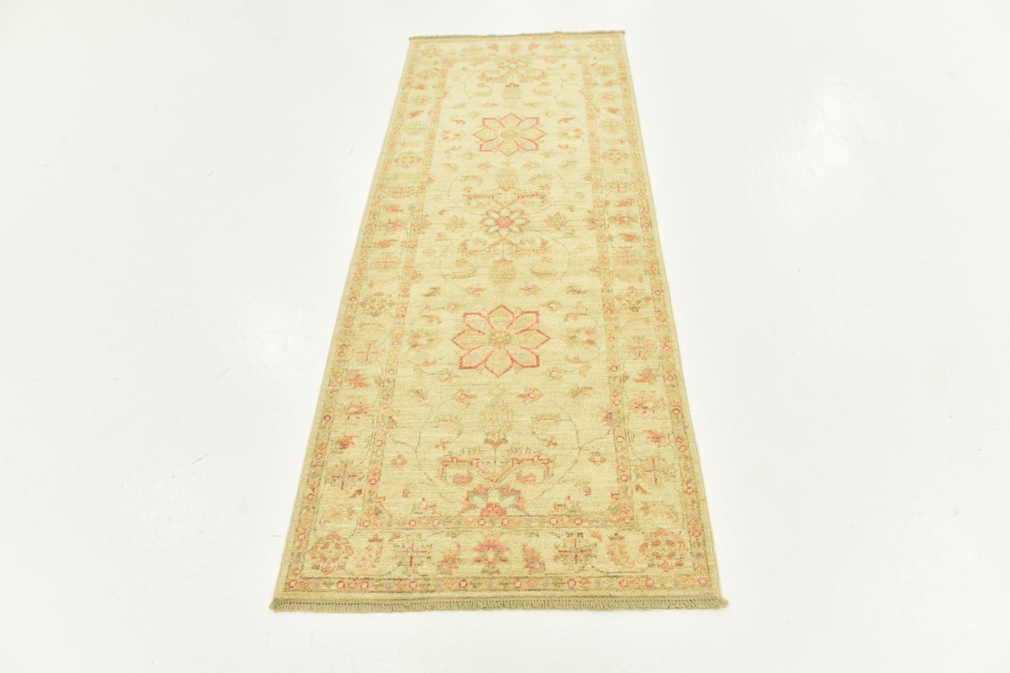 2' 6 x 6' 4 Hand Knotted Peshawar Ziegler Runner Rug